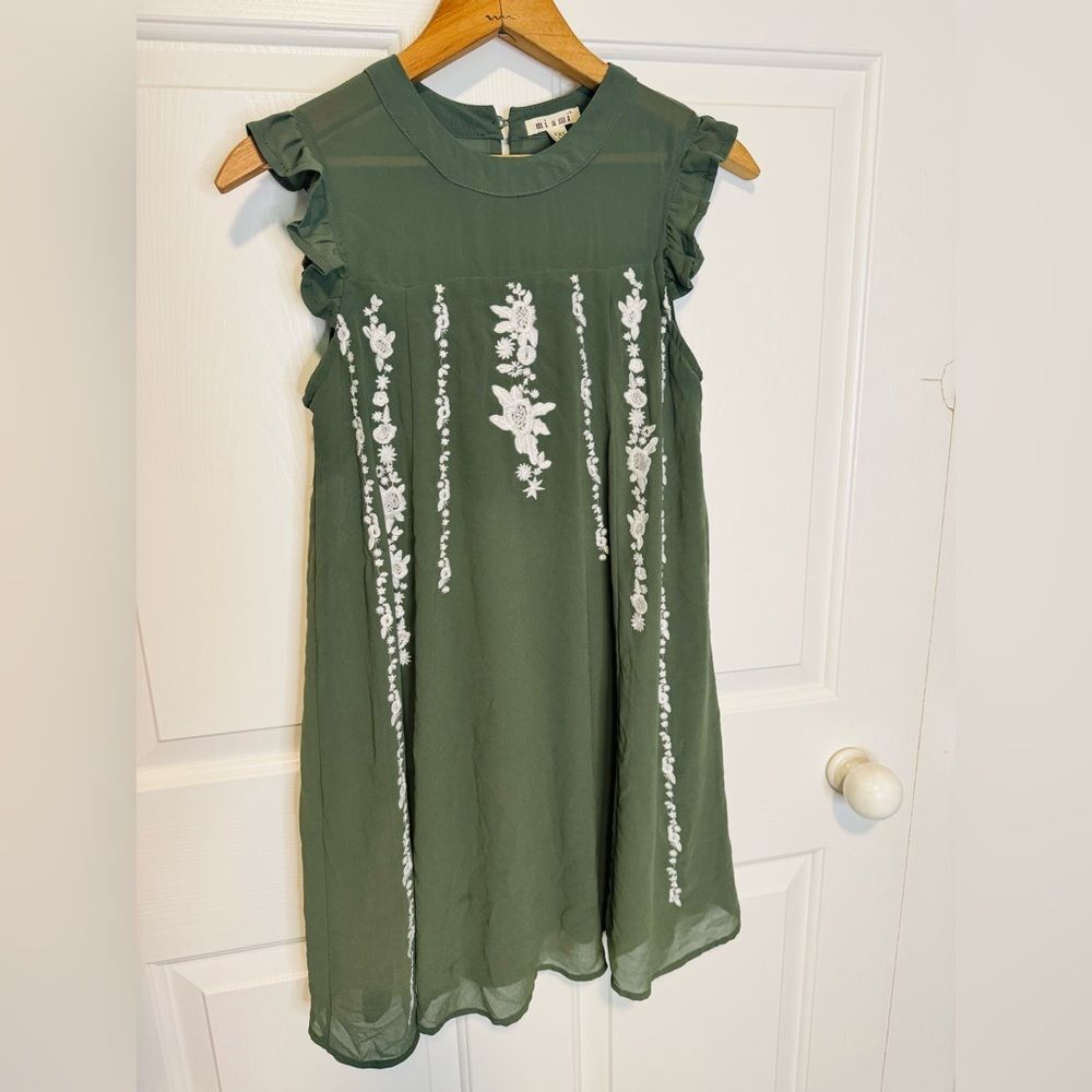 Miami Olive and White Floral Kids Dress size XXS